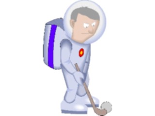 Sticker Custom Preview Image #120292 Sports Cartoons Golfer Astronaut