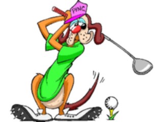 Sticker Custom Preview Image #120295 Sports Cartoons Golfer Dog1