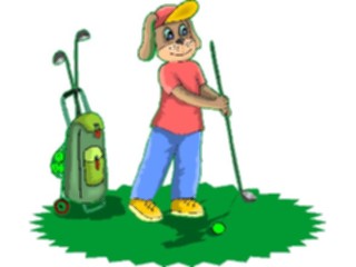 Sticker Custom Preview Image #120297 Sports Cartoons Golfer Dog3