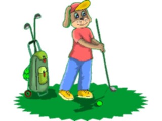 Sticker Custom Preview Image #120297 Sports Cartoons Golfer Dog3