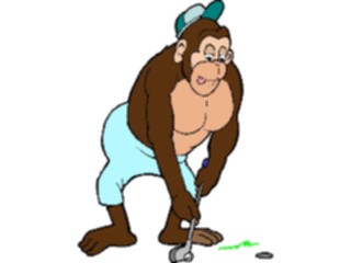 Sticker Custom Preview Image #120299 Sports Cartoons Golfer Gorilla