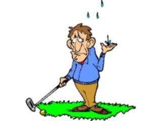 Sticker Custom Preview Image #120301 Sports Cartoons Golferinthe Rain