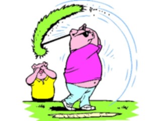 Sticker Custom Preview Image #120302 Sports Cartoons Golfer Pig