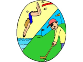 Sticker Custom Preview Image #120309 Sports Cartoons Golfing Diving