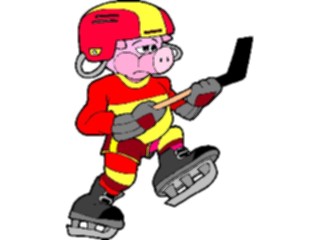 Sticker Custom Preview Image #120425 Sports Cartoons Ice Hockey Pig