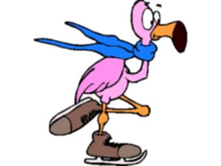 Sticker Custom Preview Image #120470 Sports Cartoons Ice Skating Flamingo