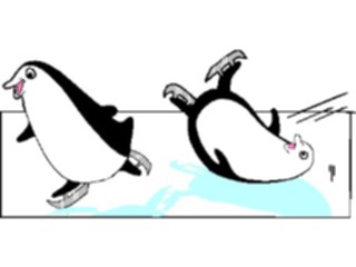 Sticker Custom Preview Image #120472 Sports Cartoons Ice Skating Penguins