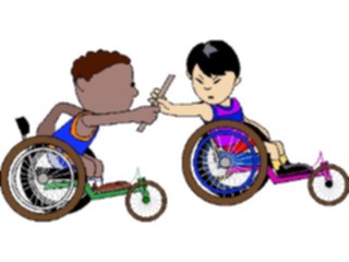 Sticker Custom Preview Image #120628 Sports Cartoons Racing Wheelchair Relay1