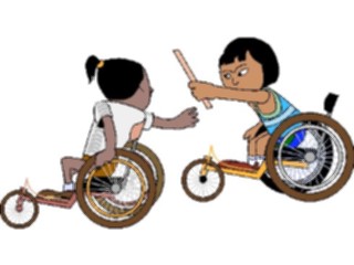 Sticker Custom Preview Image #120629 Sports Cartoons Racing Wheelchair Relay2