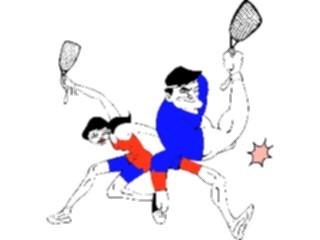 Sticker Custom Preview Image #120635 Sports Cartoons Racquetball Players