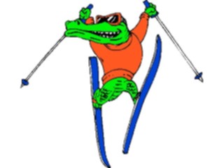 Sticker Custom Preview Image #120772 Sports Cartoons Skier Alligator1