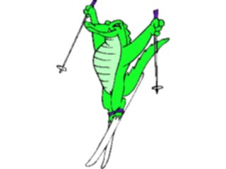 Sticker Custom Preview Image #120773 Sports Cartoons Skier Alligator2