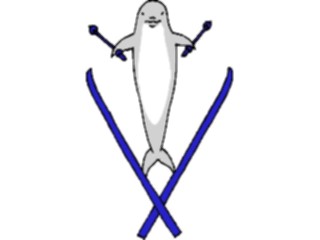 Sticker Custom Preview Image #120785 Sports Cartoons Skier Dolphin