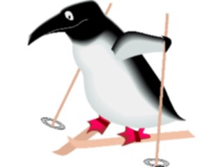 Sticker Custom Preview Image #120793 Sports Cartoons Skier Penguin2