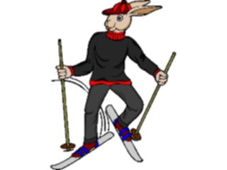 Sticker Custom Preview Image #120796 Sports Cartoons Skier Rabbit2