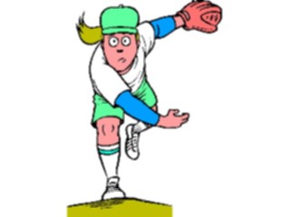 Sticker Custom Preview Image #120944 Sports Cartoons Softball Pitcher3