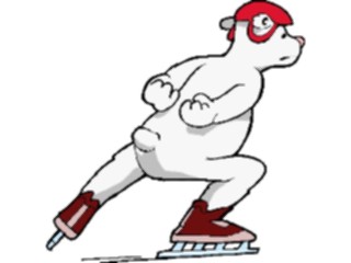 Sticker Custom Preview Image #120976 Sports Cartoons Speed Skating Polar Bear