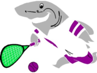 Sticker Custom Preview Image #121355 Sports Cartoons Tennis Shark