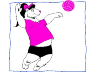 Sticker Custom Preview Image #121428 Sports Cartoons Volleyball Bear