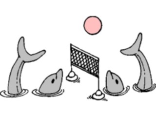 Sticker Custom Preview Image #121429 Sports Cartoons Volleyball Dolphins