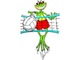 Sticker Custom Preview Image #121431 Sports Cartoons Volleyball Frog