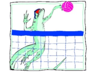 Sticker Custom Preview Image #121432 Sports Cartoons Volleyball Iguana