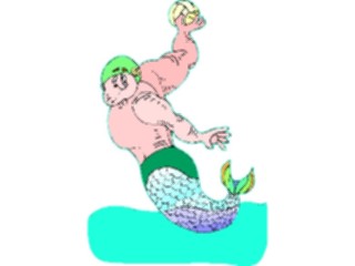 Sticker Custom Preview Image #121433 Sports Cartoons Volleyball Merman