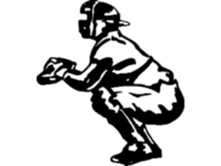 Sticker Custom Preview Image #121907 Sports Line Art Baseball Catcher4