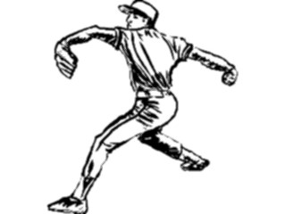 Sticker Custom Preview Image #121909 Sports Line Art Baseball Pitcher1