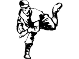 Sticker Custom Preview Image #121910 Sports Line Art Baseball Pitcher2