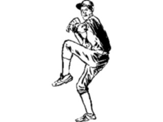 Sticker Custom Preview Image #121913 Sports Line Art Baseball Pitcher5