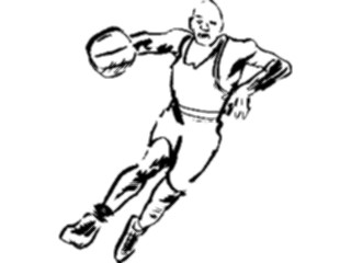 Sticker Custom Preview Image #121933 Sports Line Art Basketball Player02