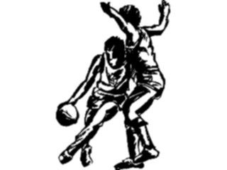 Sticker Custom Preview Image #121946 Sports Line Art Basketball Players4