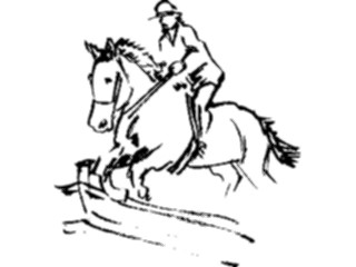 Sticker Custom Preview Image #121976 Sports Line Art Equestrian Jumping2