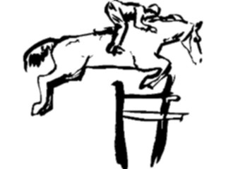 Sticker Custom Preview Image #121977 Sports Line Art Equestrian Jumping3