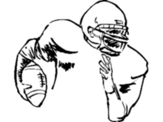 Sticker Custom Preview Image #121994 Sports Line Art Football Player03