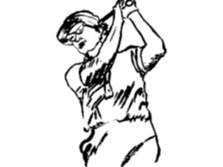 Sticker Custom Preview Image #122011 Sports Line Art Golfer1