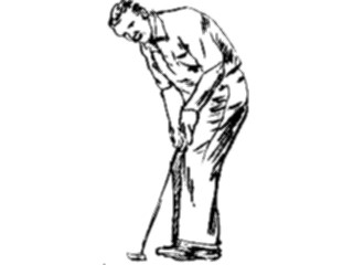 Sticker Custom Preview Image #122012 Sports Line Art Golfer2