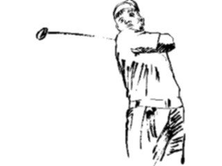 Sticker Custom Preview Image #122013 Sports Line Art Golfer3