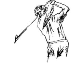 Sticker Custom Preview Image #122014 Sports Line Art Golfer4