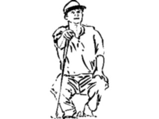 Sticker Custom Preview Image #122016 Sports Line Art Golfer6