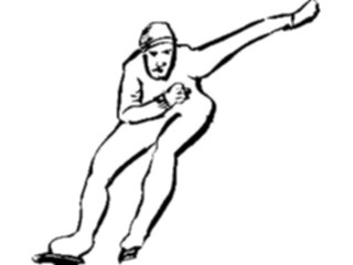 Sticker Custom Preview Image #122132 Sports Line Art Speed Skating2