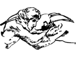 Sticker Custom Preview Image #122210 Sports Line Art Wrestling01