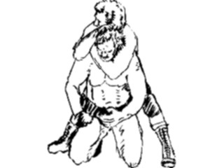 Sticker Custom Preview Image #122211 Sports Line Art Wrestling02