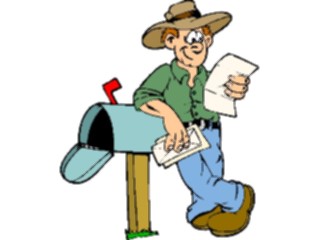 Sticker Custom Preview Image #126220 Technology Communication Postal Man Reading Mail