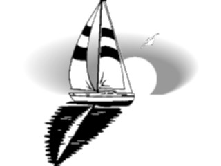 Sticker Custom Preview Image #129296 Transportation Boats Ships Sailboatat Sunset