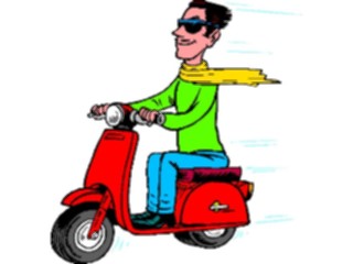 Sticker Custom Preview Image #130694 Transportation Cartoons Motor Scooter Man1