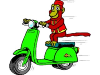 Sticker Custom Preview Image #130696 Transportation Cartoons Motor Scooter Monkey