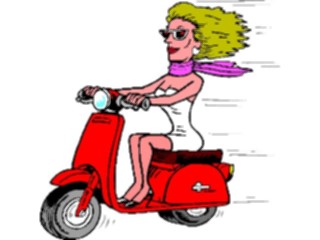 Sticker Custom Preview Image #130697 Transportation Cartoons Motor Scooter Woman