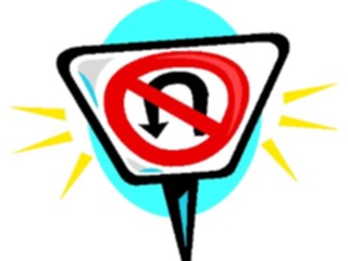 Sticker Custom Preview Image #130714 Transportation Cartoons No U Turn